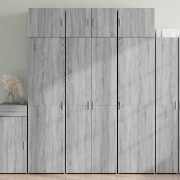 vidaXL Ραφιέρα με Ντουλάπια Γκρι Sonoma 70x42,5x225cm Επεξ. Ξύλο 1 τεμ.