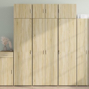 vidaXL Ραφιέρα με Ντουλάπια Sonoma Δρυς 70x42,5x225cm Επεξ. Ξύλο 1 τεμ.