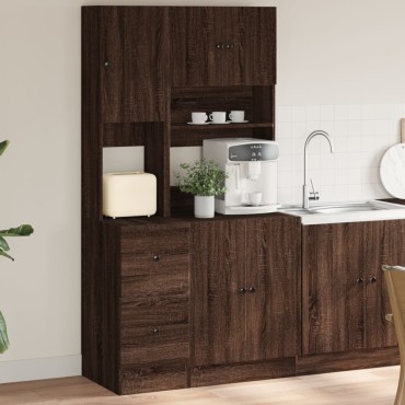 vidaXL Στήλη Κουζίνας Καφέ Δρυς 95x50x180cm από Επεξεργασμένο Ξύλο