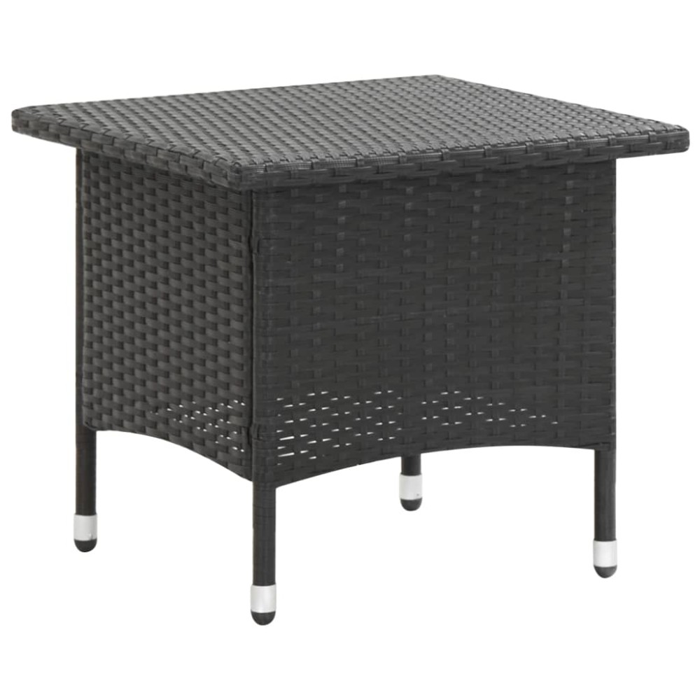 vidaXL Τραπέζι Κήπου Μαύρο 50x50x47cm από Συνθετικό Ρατάν 1 τεμ.