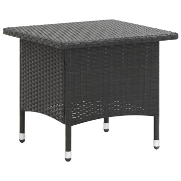 vidaXL Τραπέζι Κήπου Μαύρο 50x50x47cm από Συνθετικό Ρατάν 1 τεμ.
