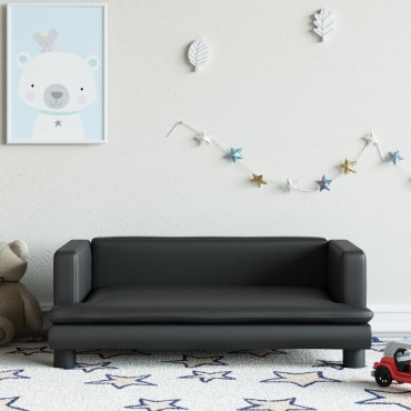 vidaXL Καναπές Παιδικός Μαύρος 80x45x30cm από Συνθετικό Δέρμα 1 τεμ.