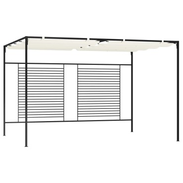 vidaXL Πέργκολα με Πτυσσόμενη Οροφή Κρεμ 3 x 4 x 2,3 μ. 180 γρ./μ²