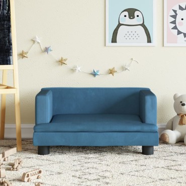 vidaXL Καναπές Παιδικός Μπλε 60x40x30cm από Βελούδο 1 τεμ.