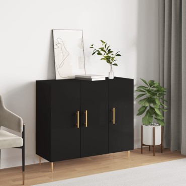 vidaXL Ντουλάπι Μαύρο 90x34x80cm από Επεξεργασμένο Ξύλο 1 τεμ.