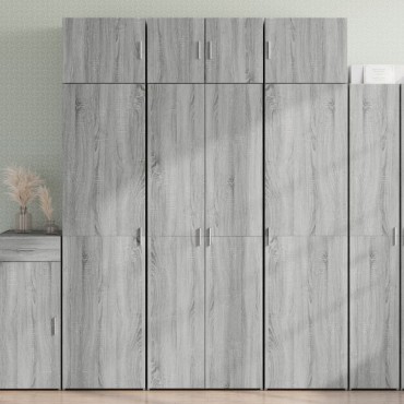 vidaXL Ραφιέρα με Ντουλάπια Γκρι Sonoma 70x42,5x225cm Επεξ. Ξύλο 1 τεμ.