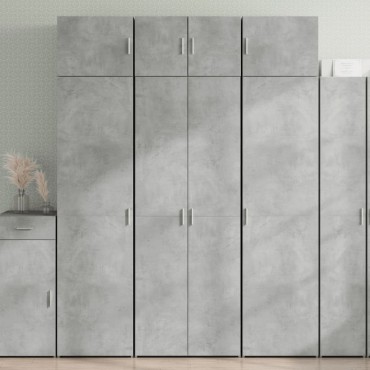 vidaXL Ραφιέρα με Ντουλάπια Γκρι Σκυροδέμ. 70x42,5x225cm Επεξ. Ξύλο 1 τεμ.