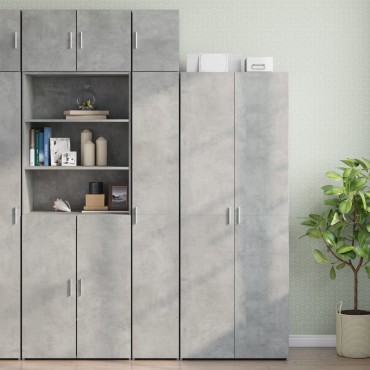 vidaXL Ντουλάπι Αποθήκευσης Στενό Γκρι 30x42,5x225cm Επεξεργ. Ξύλο 1 τεμ.
