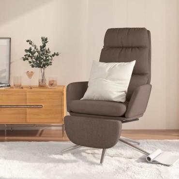 vidaXL Πολυθρόνα Relax με Υποπόδιο Taupe Υφασμάτινη 70x77x98cm 1 τεμ.