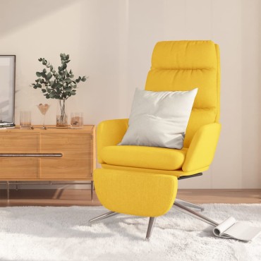 vidaXL Πολυθρόνα Relax Κίτρινη Μουσταρδί Υφασμάτινη με Υποπόδιο 70x77x98cm 1 τεμ.