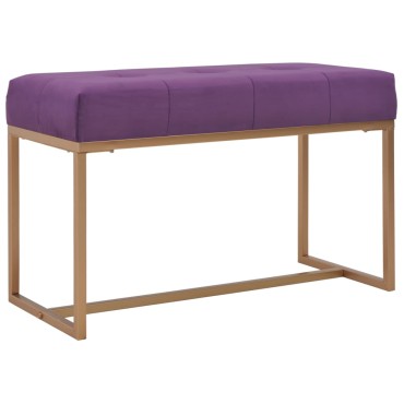 vidaXL Πάγκος Μοβ από Βελούδο 80x36x45cm 1 τεμ.