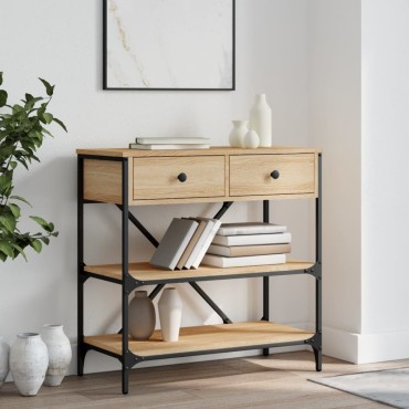 vidaXL Τραπέζι Κονσόλα Sonoma Δρυς 75x34,5x75cm Επεξεργασμένο Ξύλο 1 τεμ.