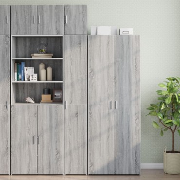 vidaXL Ντουλάπι Αποθήκευσης Στενό Γκρι 30x42,5x225cm Επεξεργ. Ξύλο 1 τεμ.