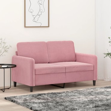vidaXL Καναπές Διθέσιος Ροζ Βελούδινος 138x77x80cm 1 τεμ.