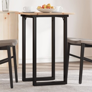 vidaXL Τραπέζι Τραπεζαρίας Πλαίσιο Ο50x50x75cm Μασίφ Πεύκο/Ατσάλι 1 τεμ.
