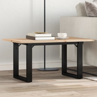 vidaXL Τραπεζάκι Σαλονιού Πλαίσιο Ο 80x50x40cm Μασίφ Πεύκο/Ατσάλι