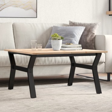 vidaXL Τραπεζάκι Σαλονιού Πλαίσιο Υ 90x90x45cm Μασίφ Πεύκο/Ατσάλι