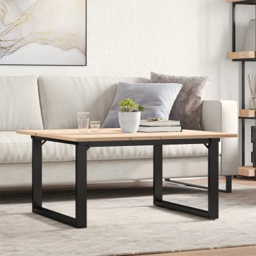vidaXL Τραπεζάκι Σαλονιού Πλαίσιο Ο 90x90x45cm Μασίφ Πεύκο/Ατσάλι