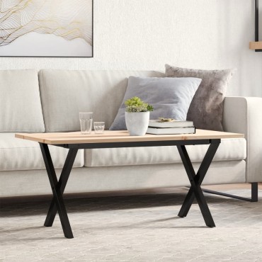vidaXL Τραπεζάκι Σαλονιού Πλαίσιο Χ 40x40x35cm Μασίφ Πεύκο/Ατσάλι