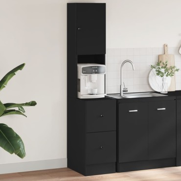 vidaXL Στήλη Κουζίνας Μαύρη 35x50x180cm από Επεξεργασμένο Ξύλο