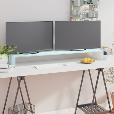 vidaXL Βάση Τηλεόρασης/Οθόνης Πράσινη 120x30x13cm Γυάλινη