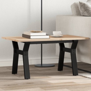 vidaXL Τραπεζάκι Σαλονιού Πλαίσιο Υ 80x50x40cm Μασίφ Πεύκο/Ατσάλι
