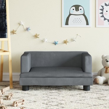 vidaXL Καναπές Παιδικός Σκούρο Γκρι 60x40x30cm από Βελούδο 1 τεμ.