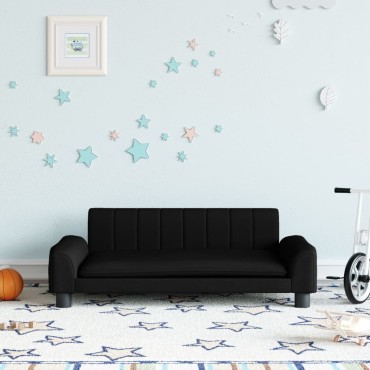 vidaXL Καναπές Παιδικός Μαύρο 90x53x30cm από Ύφασμα 1 τεμ.