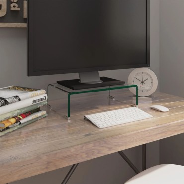 vidaXL Βάση Τηλεόρασης/Οθόνης Διάφανη 40x25x11cm Γυάλινη