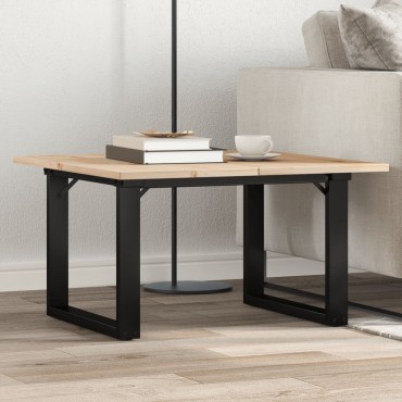 vidaXL Τραπεζάκι Σαλονιού Πλαίσιο Ο 60x60x40cm Μασίφ Πεύκο/Ατσάλι