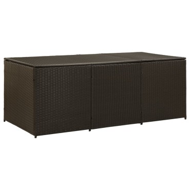 vidaXL Κουτί Αποθήκευσης Κήπου Καφέ 180x90x70cm από Συνθετικό Ρατάν 1 τεμ.