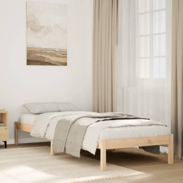 vidaXL Πλαίσιο Κρεβατιού Μακρύ Χωρίς Στρώμα 100x220cm Μασίφ Πεύκο 1 τεμ. - Μονό