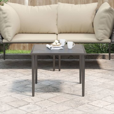 vidaXL Τραπέζι Κήπου Γκρι 48x48x37cm Ατσάλινο