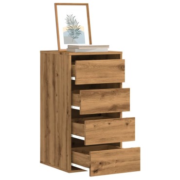vidaXL Συρταριέρα Γωνιακή Αρτισιανή Δρυς 40x41x76cm Επεξεργ. Ξύλο 1 τεμ.