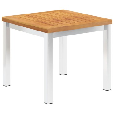 vidaXL Τραπεζάκι Κήπου 45x45x38cm Μασίφ Ξύλο Ακακίας / Ανοξ. Ατσάλι 1 τεμ.