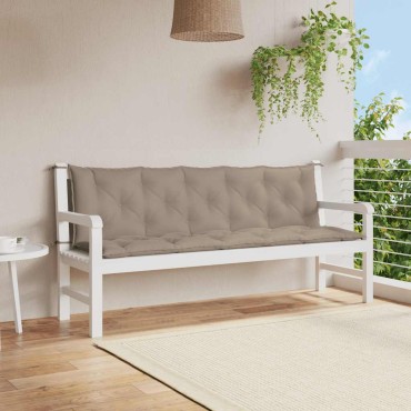 vidaXL Μαξιλάρι Πάγκου Κήπου Taupe 180x(50+50)x7cm Ύφασμα Oxford