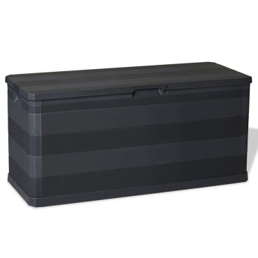vidaXL Μπαούλο Αποθήκευσης Κήπου Μαύρο 117x45x56cm 1 τεμ.