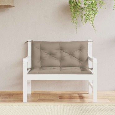 vidaXL Μαξιλάρι Πάγκου Κήπου Taupe 100x(50+50)x7cm Ύφασμα Oxford