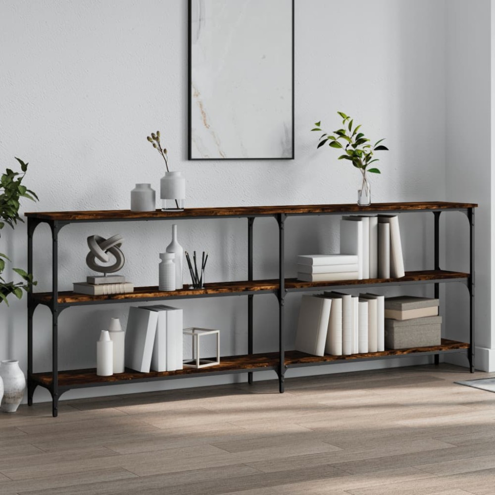 vidaXL Τραπέζι Κονσόλα Καπνιστή Δρυς 200x29x75cm Επεξεργασμένο Ξύλο 1 τεμ.