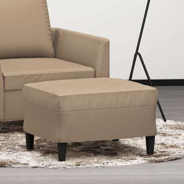vidaXL Υποπόδιο Καπουτσίνο 60x50x41cm από Συνθετικό Δέρμα 1 τεμ.