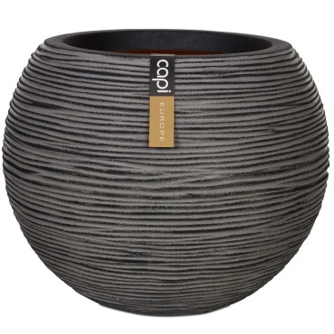Capi Βάζο Nature Rib Σφαιρικό Ανθρακί 40 x 32 εκ. KOFZ270