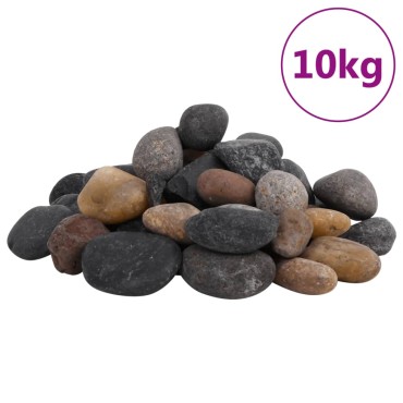 vidaXL Βότσαλα Γυαλισμένα Πολύχρωμα 10 κ. 5-8 εκ.
