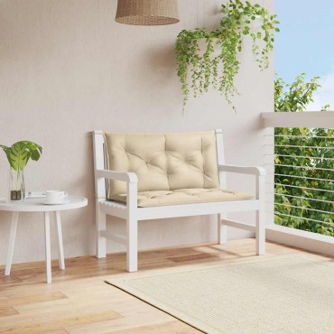 vidaXL Μαξιλάρι Πάγκου Κήπου Μπεζ 100x(50+50)x7cm Ύφασμα Oxford