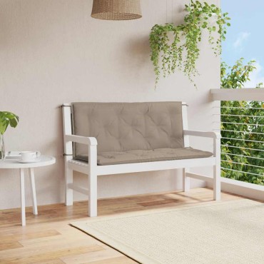 vidaXL Μαξιλάρι Πάγκου Κήπου Taupe 120x(50+50)x7cm Ύφασμα Oxford