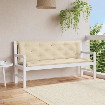 vidaXL Μαξιλάρι Πάγκου Κήπου Μπεζ 150x(50+50)x7cm Ύφασμα Oxford