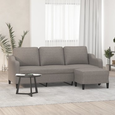 vidaXL Καναπές Τριθέσιος Taupe Υφασμάτινος με Υποπόδιο 198x77x80cm 1 τεμ.