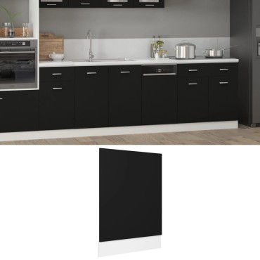 vidaXL Πρόσοψη Πλυντηρίου Πιάτων Lyon Μαύρη 45x3x67cm από 1 τεμ.