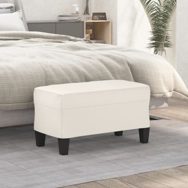 vidaXL Πάγκος Κρεμ 70x35x41cm από Συνθετικό Δέρμα 1 τεμ.