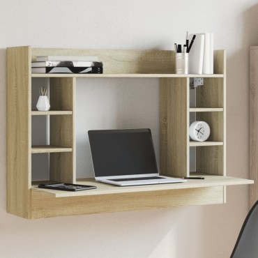 vidaXL Γραφείο Τοίχου Sonoma Δρυς 105x48x75cm από Επεξεργασμένο Ξύλο 1 τεμ.
