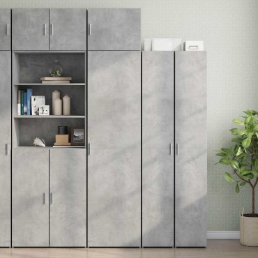 vidaXL Ντουλάπι Αποθήκευσης Στενό Γκρι 50x42,5x225cm Επεξεργ. Ξύλο 1 τεμ.